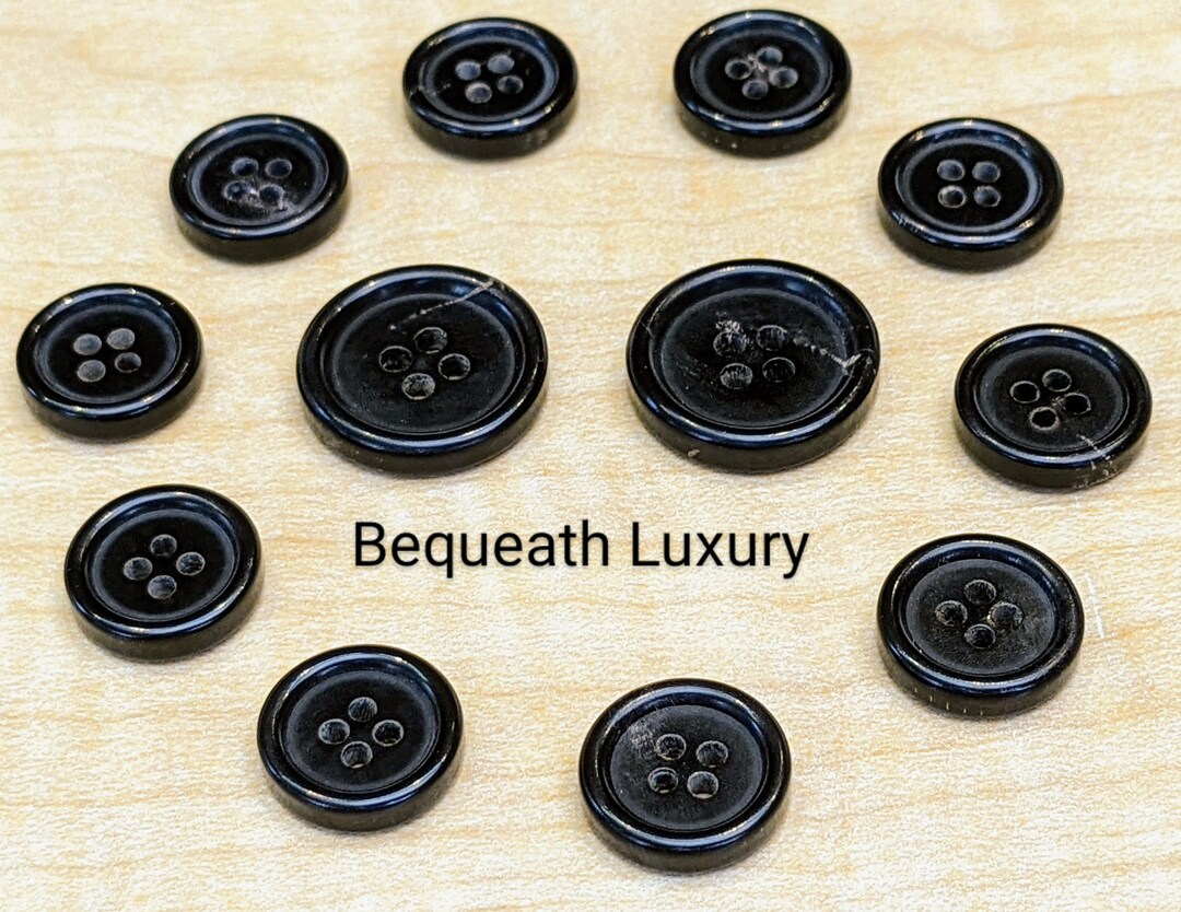 Beautiful Black Horn Suit Buttons, Luxurious High End Buffalo Horn