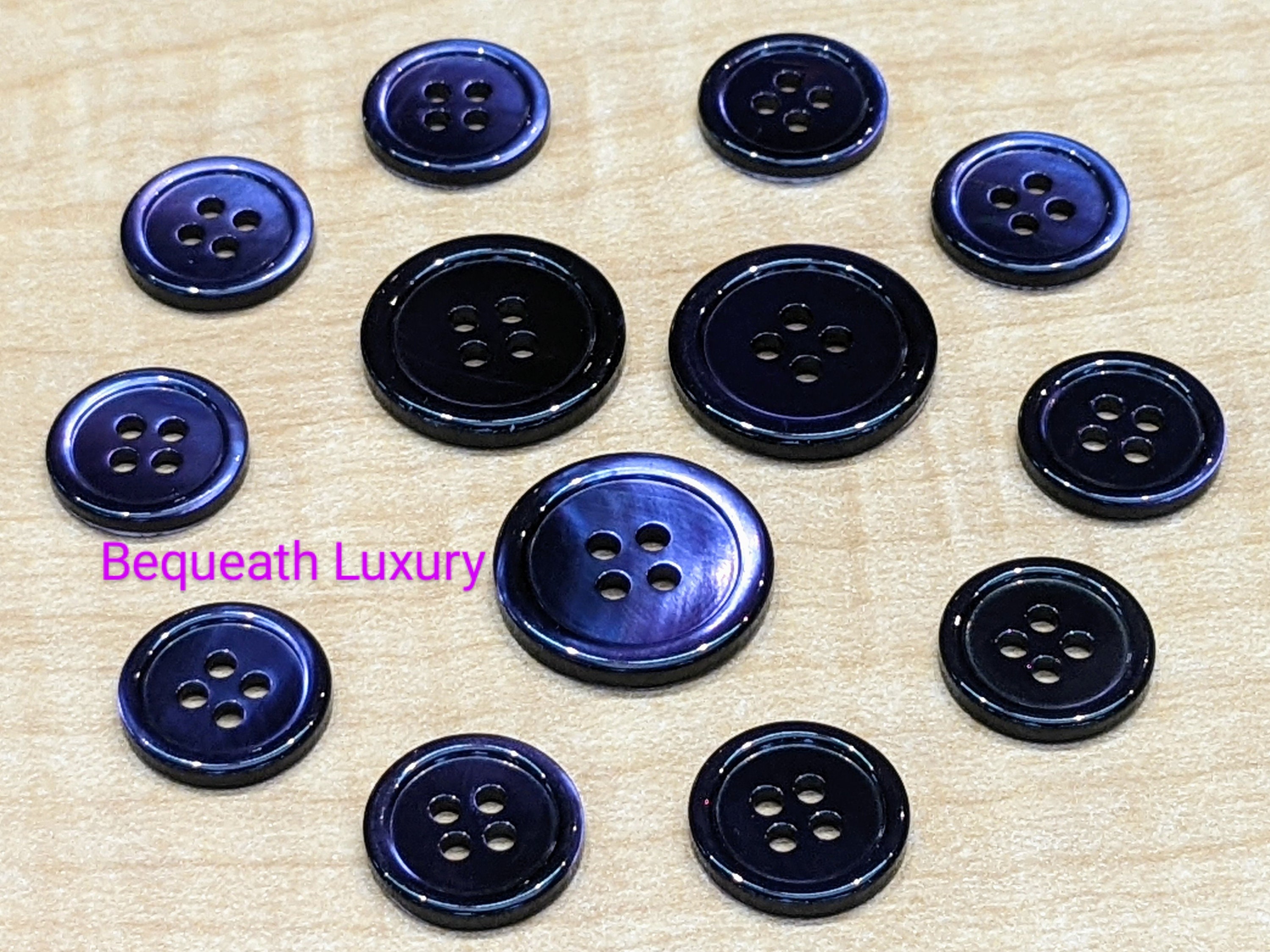 Matte shell buttons (sold by unit) - Dark navy - 10mm, 12mm et 15mm