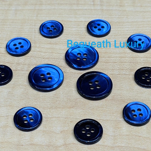 Beautiful Blue Natural Shell Suit Buttons, Luxurious High End Shell Buttons Set for Suits, Sport Coats & Blazers, Perfect for Bespoke Suits