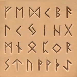 Runic/Celtic Alphabet Stamp Set - 26 Metal Letters and 1 Handle, Perfect for Leathercraft Projects, and Leather Stamping - 19mm (3/4")