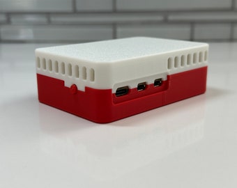 Custom 3D Printed Raspberry Pi 5 Case for Pimoroni NVMe Base with Silicone Bumper Pads - Compatible with Official Raspberry Pi Active Cooler