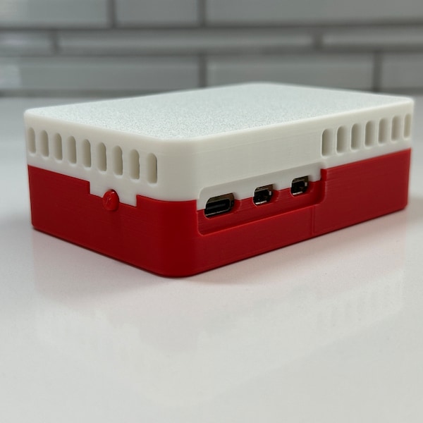 Custom 3D Printed Raspberry Pi 5 Case for Pimoroni NVMe Base with Silicone Bumper Pads - Compatible with Official Raspberry Pi Active Cooler