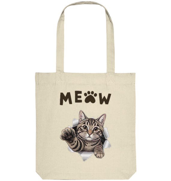 Cat Tote Bag – Tote bag with cat motif - Organic Tote Bag