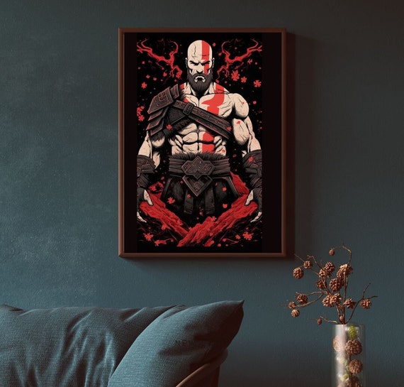 Kratos Peach Art Poster in Japanese style - Poster Din A1, A2, A3, A4 (portrait)