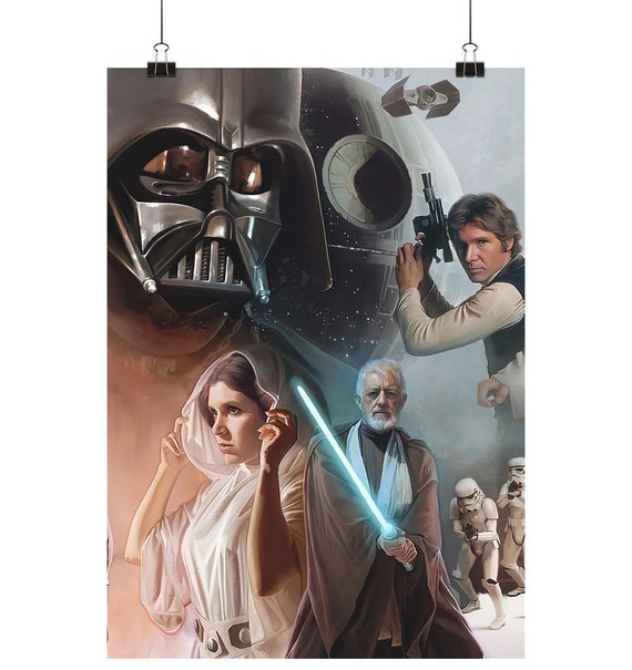 Star Wars IV Cover Poster - Darth Vader - Han Solo - Poster Din A1,A2,A3,A4 (high)