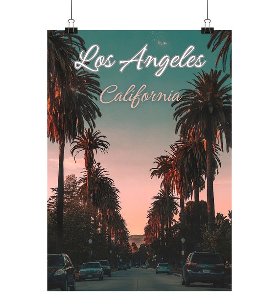 Los Angeles Wall Art Print | LA Poster | - Poster Din A1, A2, A3, A4 (portrait)