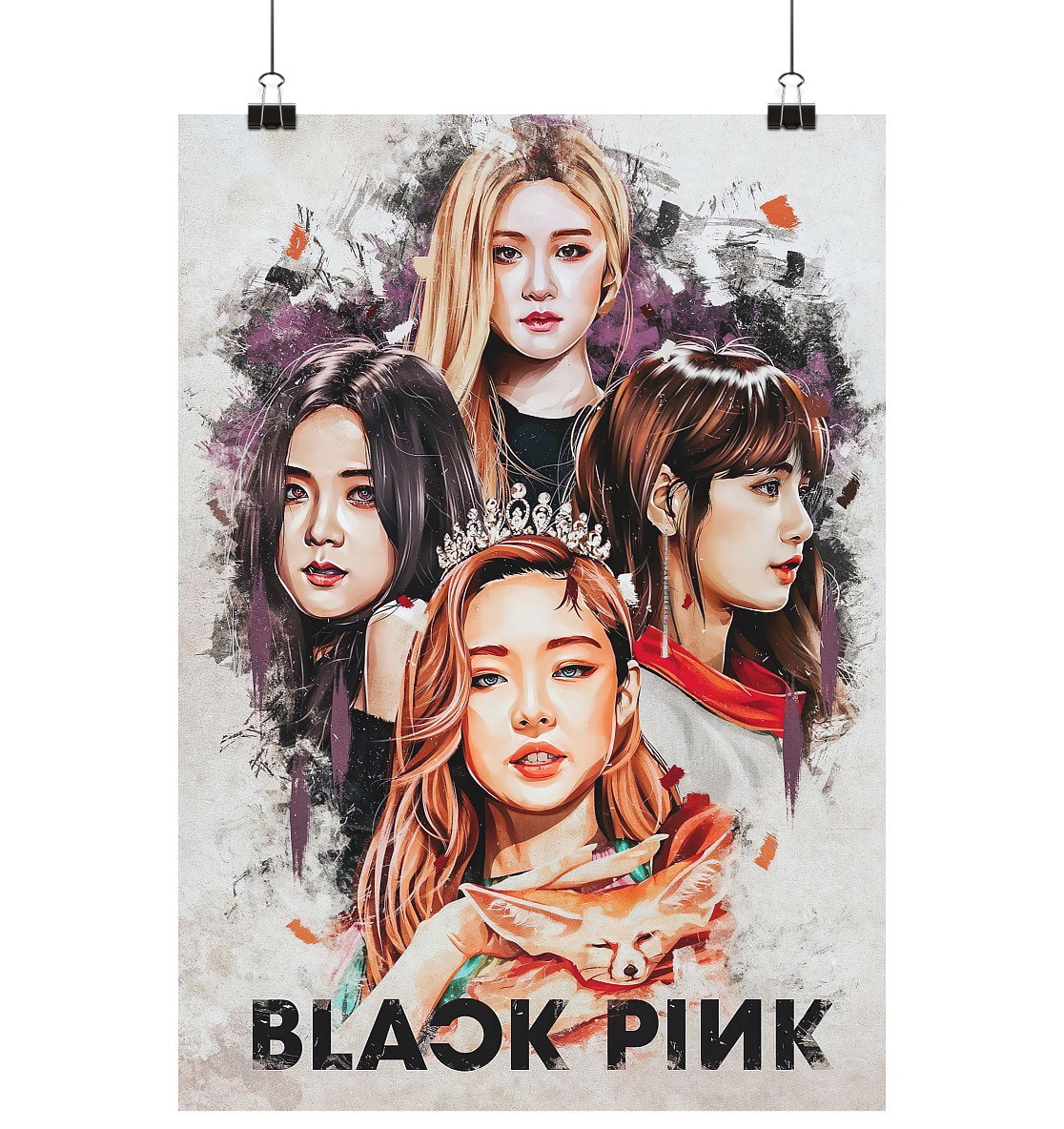 Black Pink Group Poster - Poster Din A1,A2,A3,A4 (portrait) - Etsy