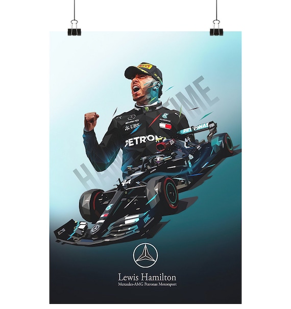 Lewis Hamilton Poster Formula 1 World Champion, Mercedes AMG F1 - Poster Din A1, A2, A3, A4 (portrait)