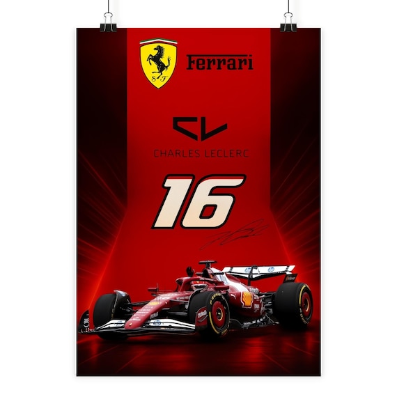 Ferrari Charles Leclerc Formula 1 Poster - Poster Din A2 (high)