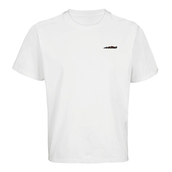 Embroidered Ferrari F1 T-shirt, Ferrari Formula 1 racing car merch, unisex Formula 1 T-shirt with embroidery