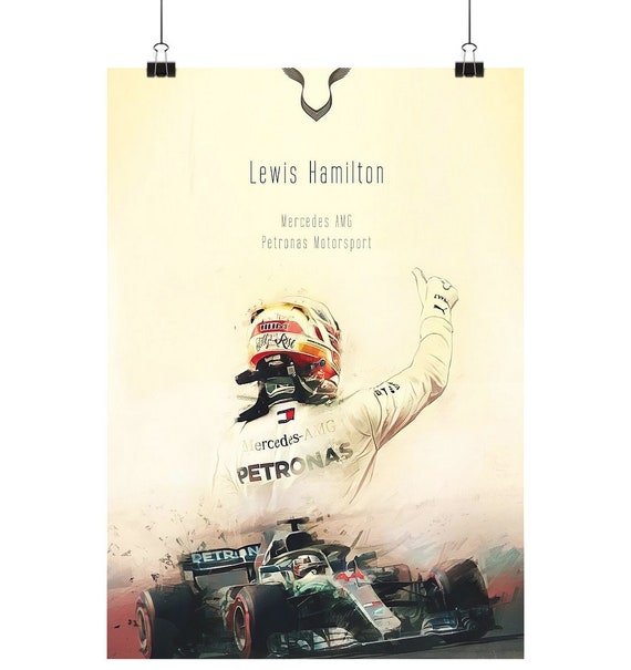 Lewis Hamilton F1 Mercedes AMG Poster - Poster Din A1,A2,A3,A4 (high)