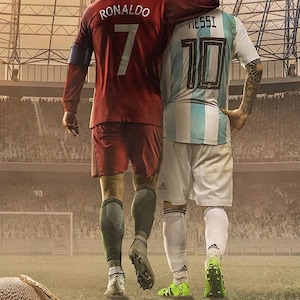 Ronaldo und Messi Poster-Vorlage Digital Datei - Download Datei
