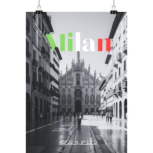 Milan Print, Milan Poster, Milan Wall Art, Milan - Poster Din A1, A2, A3, A4 (portrait)