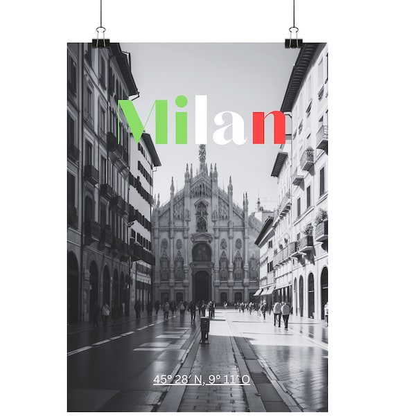 Milan Print, Milan Poster, Milan Wall Art, Milan - Poster Din A1, A2, A3, A4 (portrait)