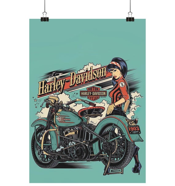 Harley Davidson wall poster - poster DIN A1,A2,A3,A4 (high)