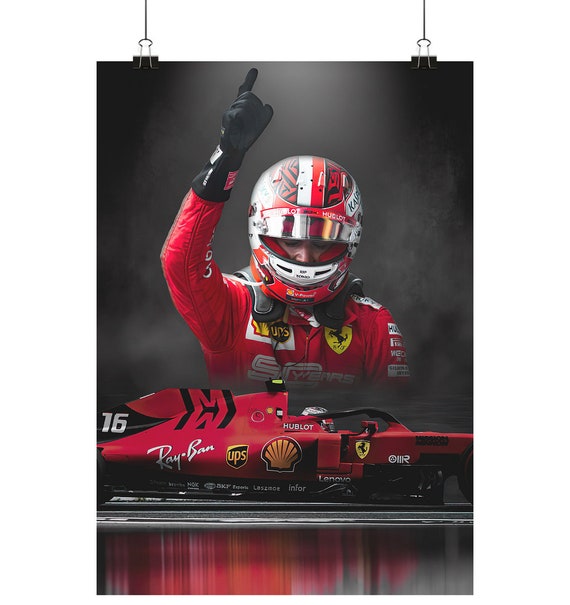 Charles Leclerc Poster Formula 1 Wall Art - Poster Din A1, A2, A3, A4 (high)