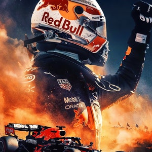 Max Verstappen Poster Formule 1 wereldkampioen, Red Bull-Honda digitaal bestand, downloadbestand, postersjabloon