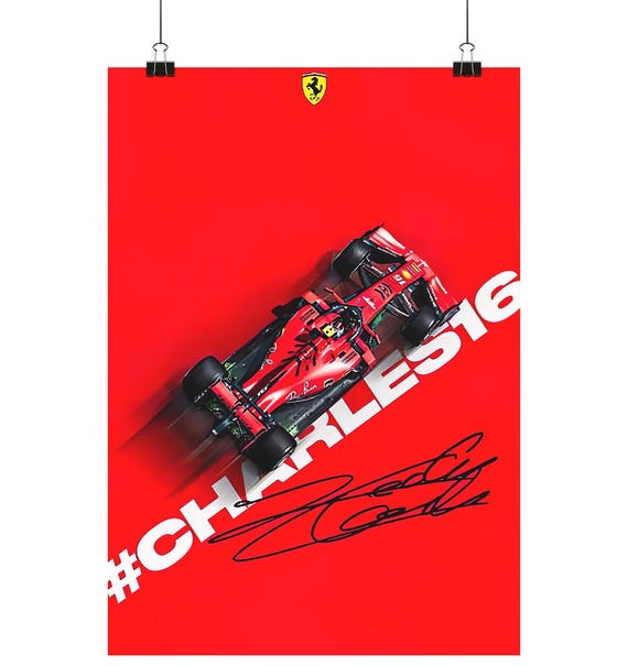 Charles Leclerc Poster – Ferrari F1 - Poster Din A1-A4 (high)