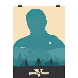 Grand Theft Auto V GTA 5 Poster - Video Game Wall Art Print - Gaming Gift - Poster Din A1,A2,A3,A4 (staand)