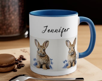 Personalized Bunny Mug, Bunny Rabbit, Rabbit Mug, Fun Bunny Mug, Rabbit Cup