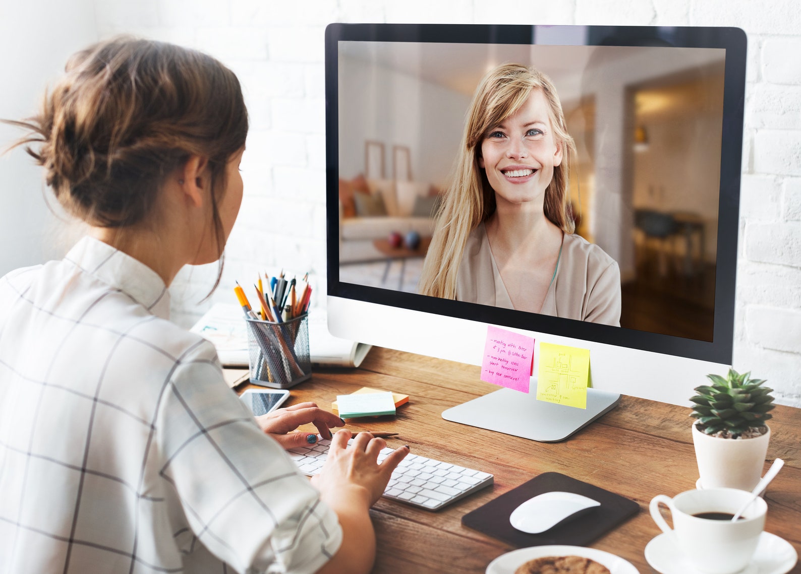Blurred Home Office Zoom Background, Blurry Zoom Meeting Virtual