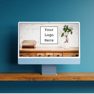 Custom Zoom Virtual Background Home Office, Zoom Background with Logo, Work From Home Office Background, Personalize Backdrop Zoom Meeting