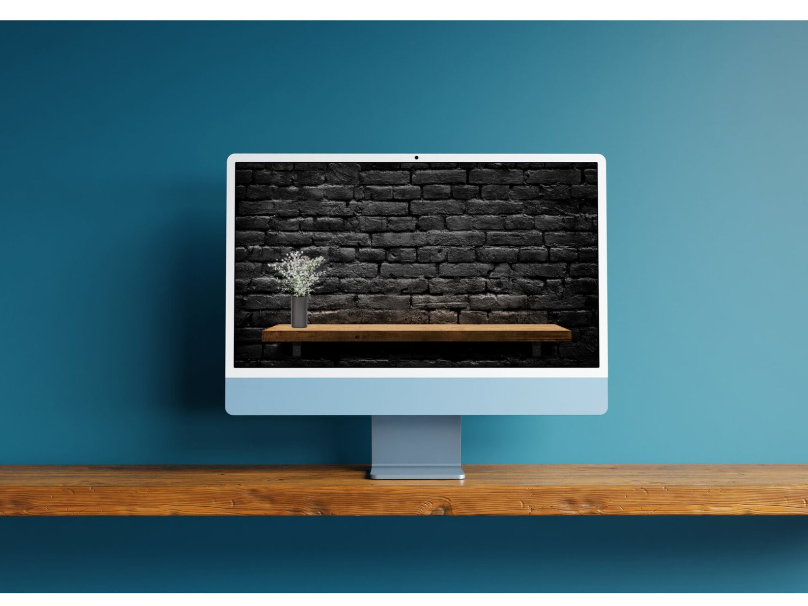 Remote Work Virtual Zoom Background, Plain Wall MS Teams Digital ...