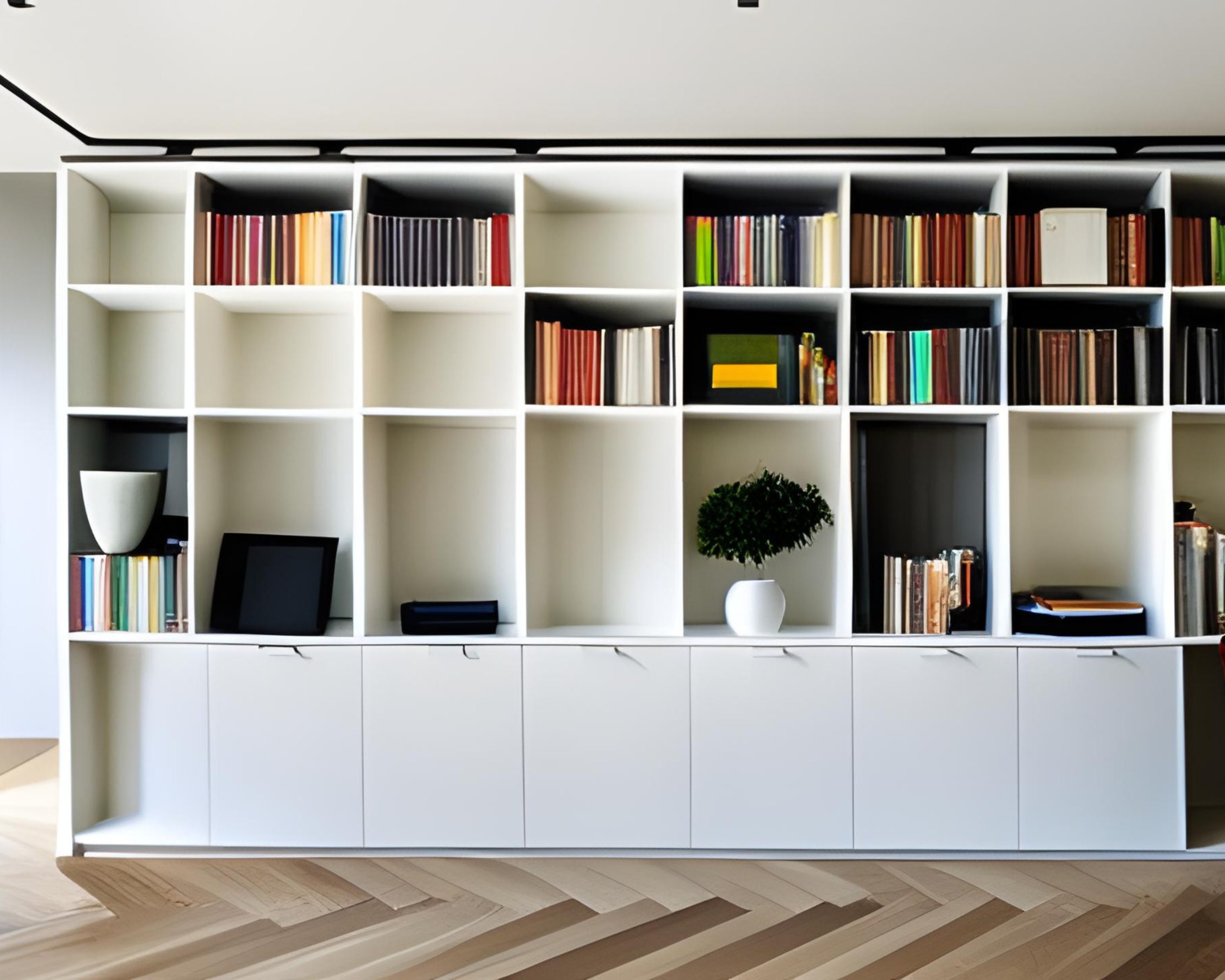 White Bookshelf Zoom Background, Work From Home Virtual Background, MS Teams Backdrop, Home