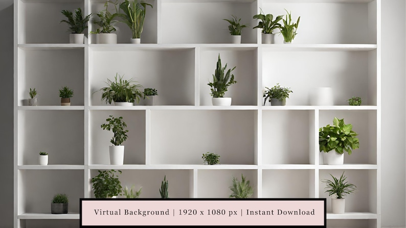 Minimalist Bookshelf Zoom Background, Bookcase Zoom Backdrop, White MS ...