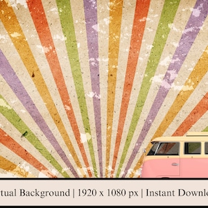 Retro Virtual Zoom Background, CMYK Color Background Digital Download ...