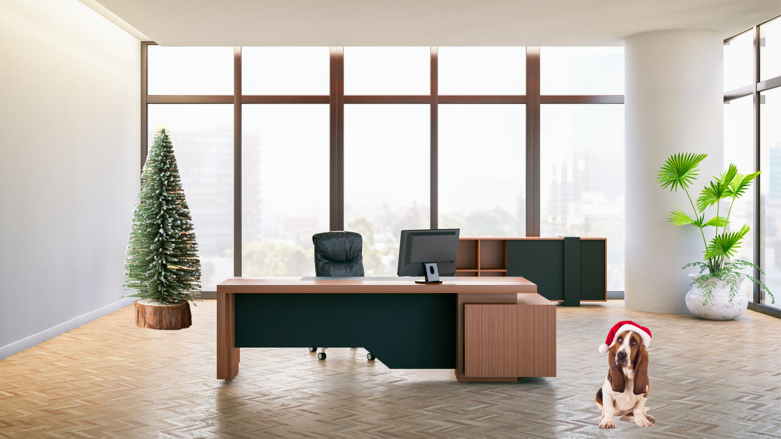 Home Office Zoom Christmas Background, Christmas Virtual Background ...