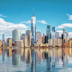 City Skyline Digital Zoom Background, Clean Bright Home Office Backdrop, Zoom Meeting Virtual Background, Best Microsoft Teams Background