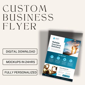 Custom Marketing Flyer, One Page Printable Flyer, Canva Business Templates, Canva Flyer Design, Small Business Marketing Digital Download