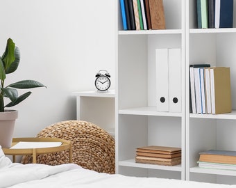 White Bookshelf Zoom Background, Zoom Meeting Virtual Background, Zoom Backdrop, Teams Background Office Background, Home Zoom Background
