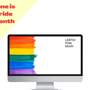Celebrate June Pride Month With This Zoom Background, Work From Home Virtual Background,LGBTQ Ally Digital Download,Pride Flag Zoom Backdrop