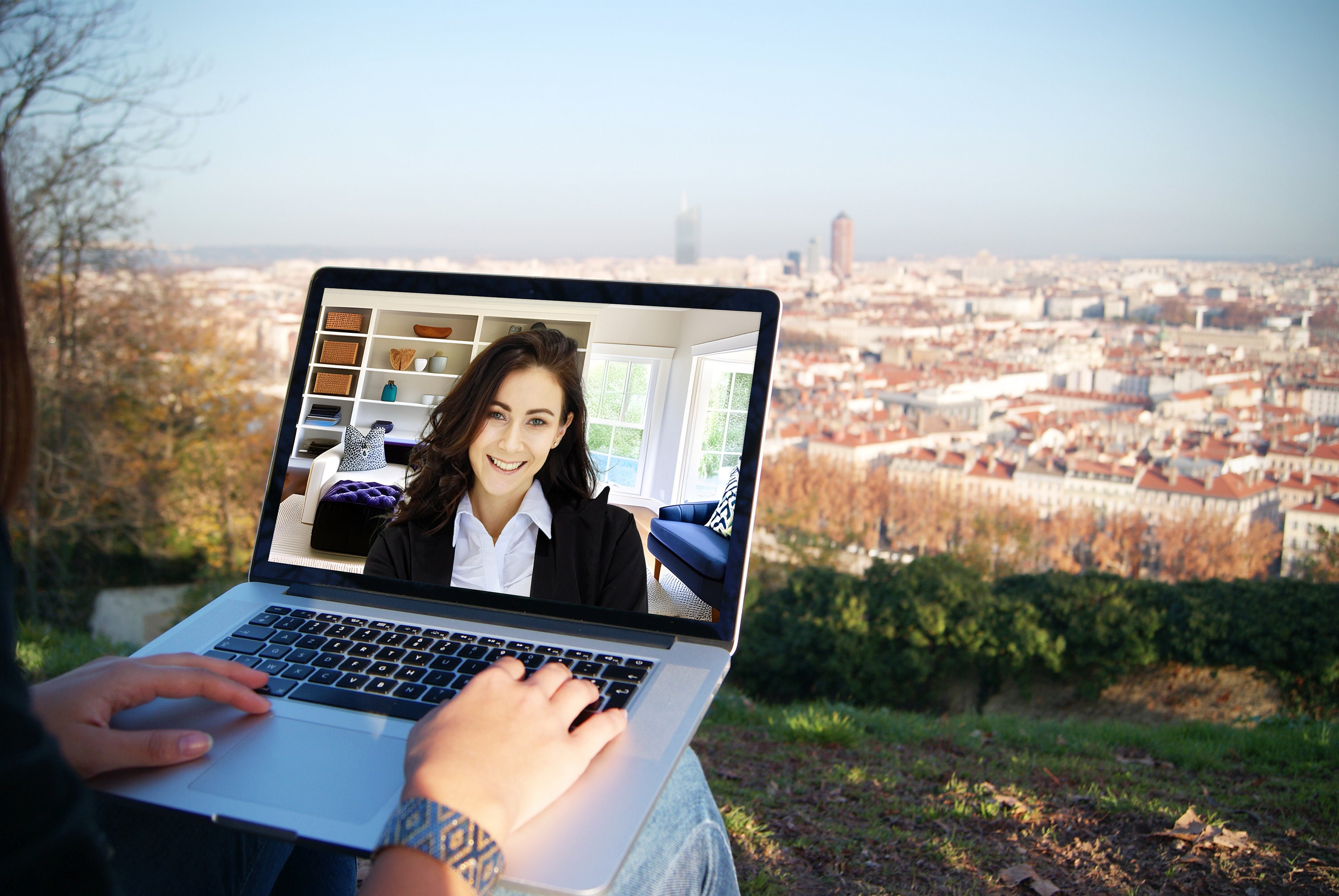 Bright Home Office Background With Bookcase, Zoom Virtual Background