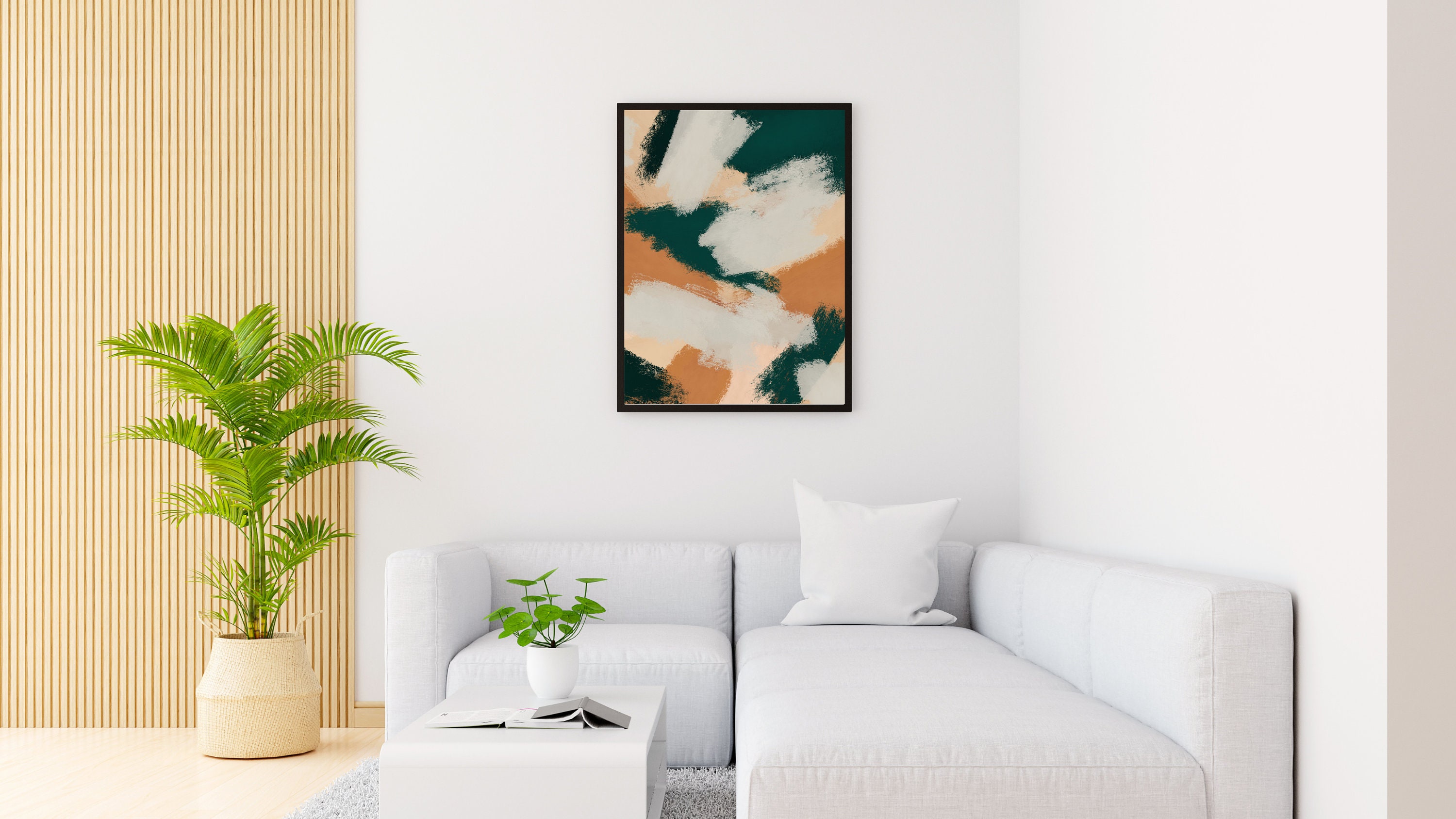 Professional Zoom Background With Bright Painting, Home Office Zoom