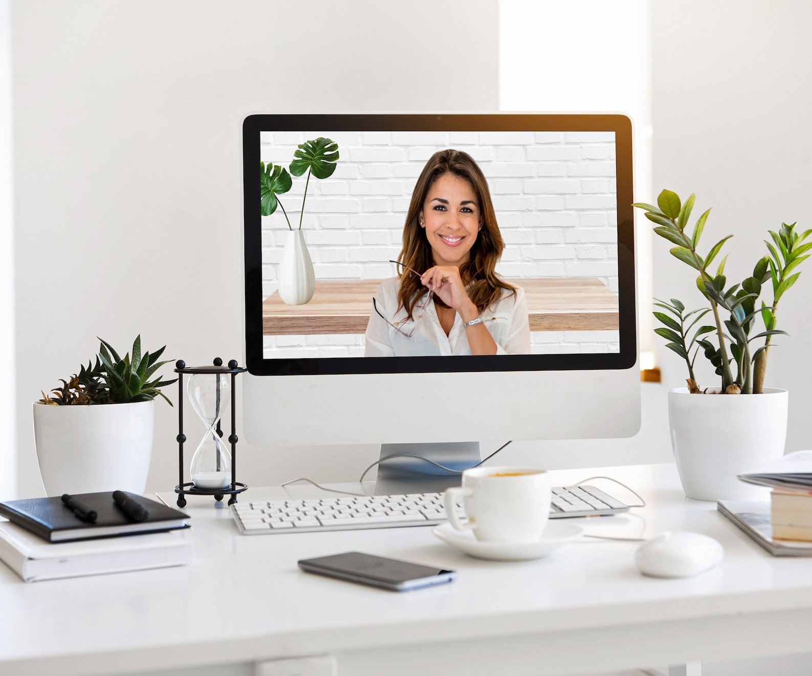 Home Office Zoom Background, Zoom Meeting Virtual Background Bricks, MS