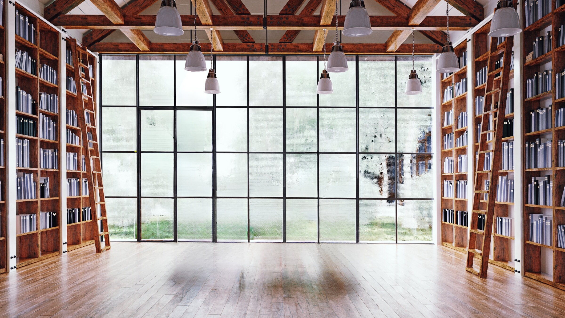 Library Zoom Background, Bookcase Digital Download Backdrop, Bright