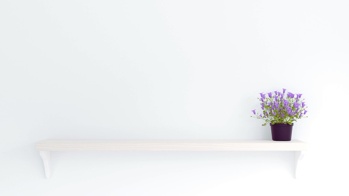 White Plain Wall Home Office Virtual Background, Professional Zoom