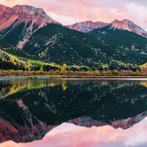 Mountains Zoom Background, Scenery Virtual Background, Colourful Lake Instant Zoom Download, Best Home Office Backdrop for Zoom Meeting