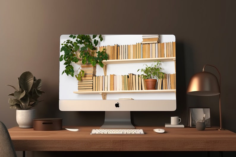 Zoom Backgrounds Bookcase, Realistic Shelves Virtual Background