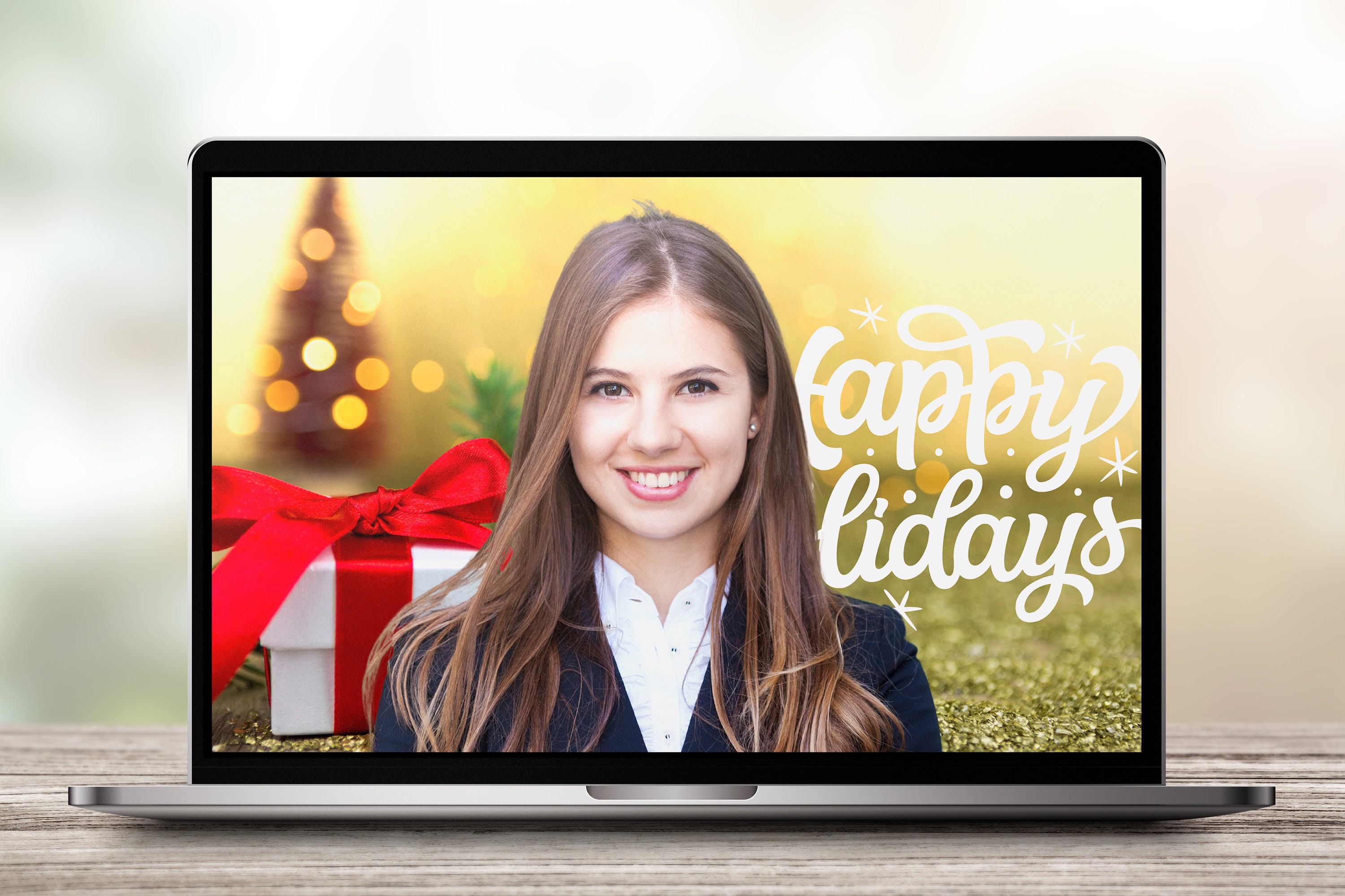 Zoom Christmas Backgrounds, Digital Holiday Backdrop, Home Office ...