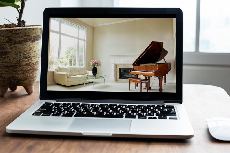Realistic Home Zoom Background Piano Zoom Meeting Virtual Background 
