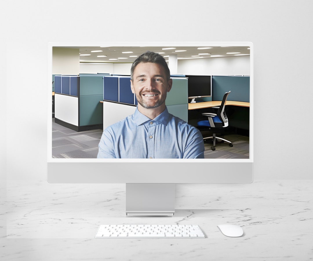 Cubicle Zoom Background, MS Teams Digital Download Virtual Background