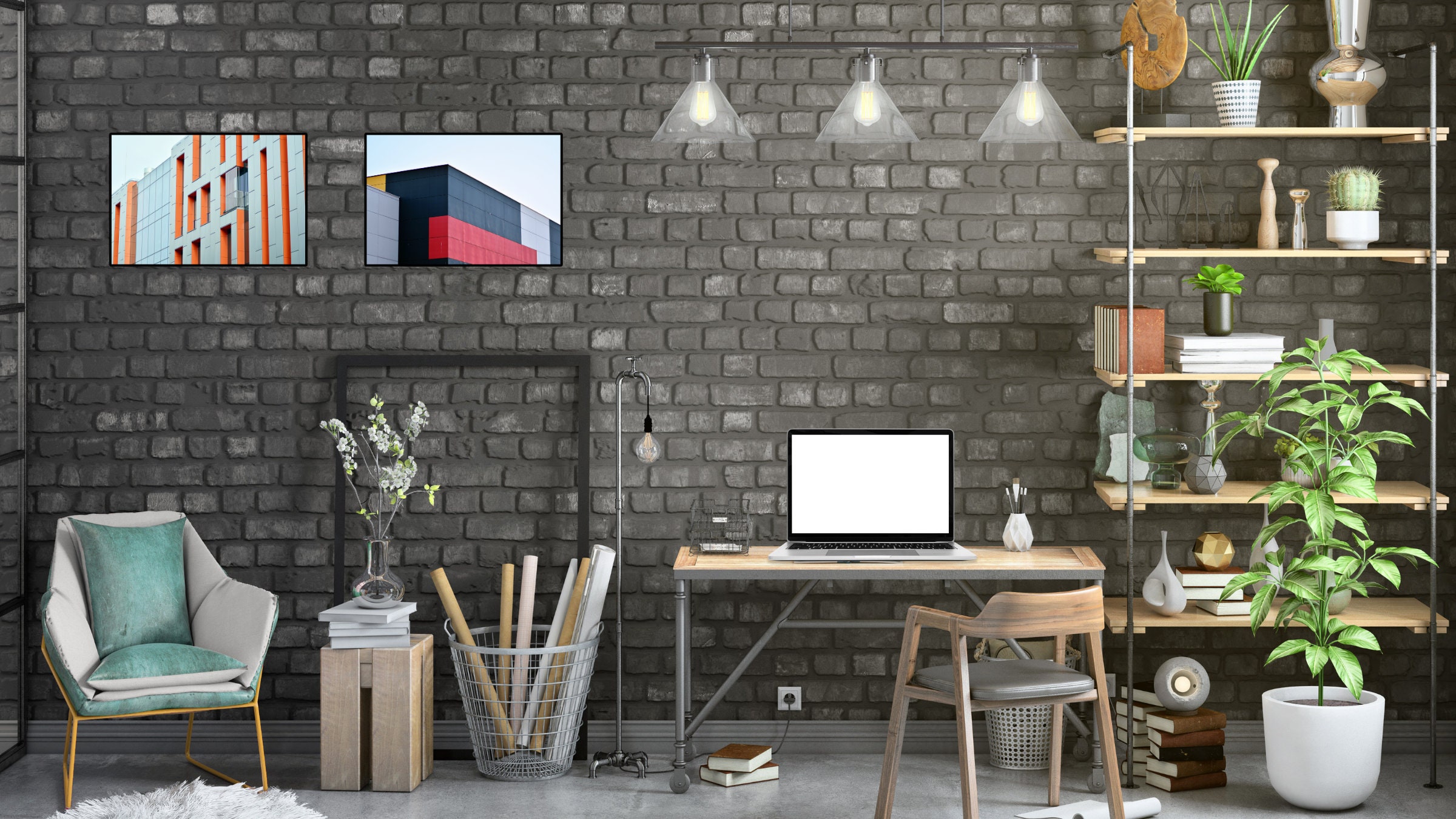 Home Office Zoom Background, Zoom Meeting Backdrop, Bookcase Virtual