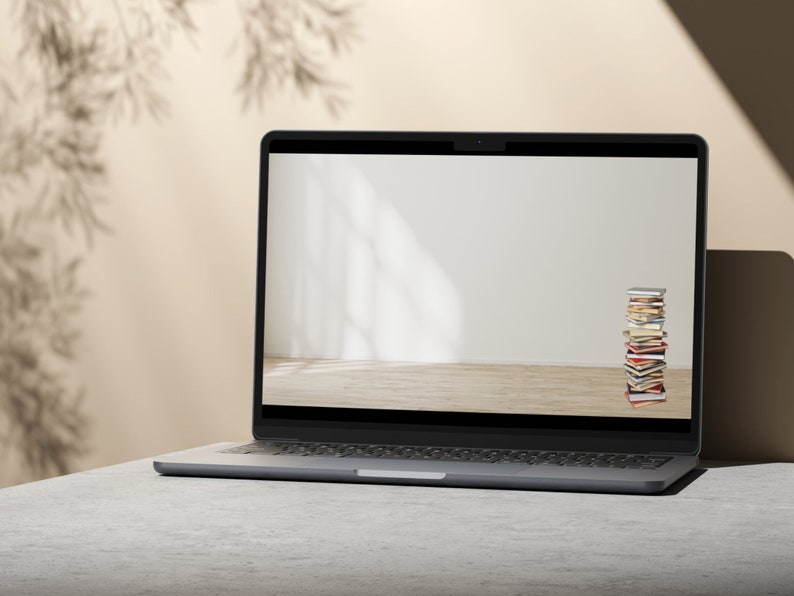 Remote Working Virtual Zoom Background, MS Teams Digital Download Books ...