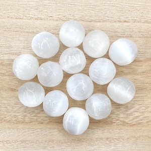 Selenite Sphere - Satin Spar - Gypsum - Rough Polished - Selenite Crystal - Natural - Small size - from Morocco - 1 piece per order
