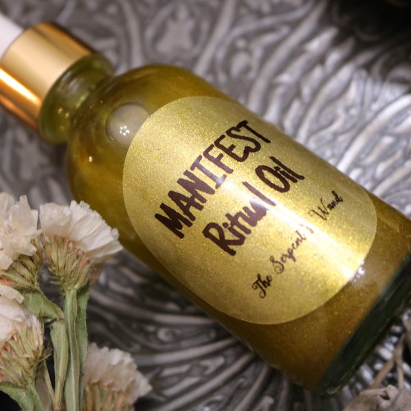 MANIFEST Ritual Oil - Candle Anointing, Rituals and Spells, Manifestation, Witch, Wicca, Spellwork, Magick, Witch Oil