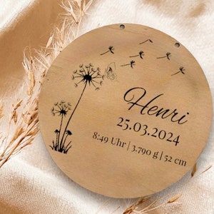 personalisiertes Geburtsschild aus Holz, Namensschild Baby zur Geburt, Geburtsdaten Schild, personalisiertes Geschenk zur Geburt